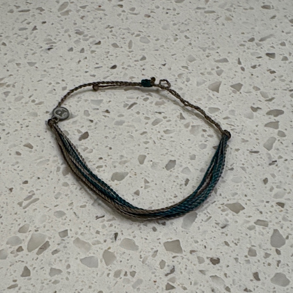 Pura Vida Teal and Brown Braided Bracelet